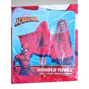 Marvel Ultimate Spider-Man Hooded Bath Towel Wrap 100% Cotton Size 22in x 51in